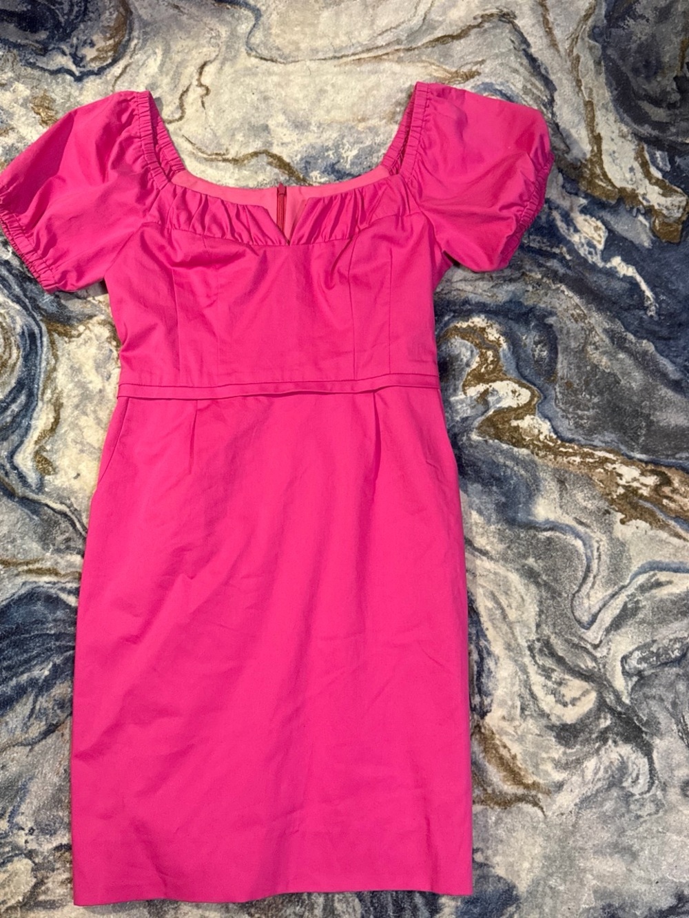 Nanette Lepore Fuchsia Puff-Sleeve Sheath Dress